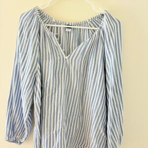 Old Navy Light Blue and White Striped Blouse